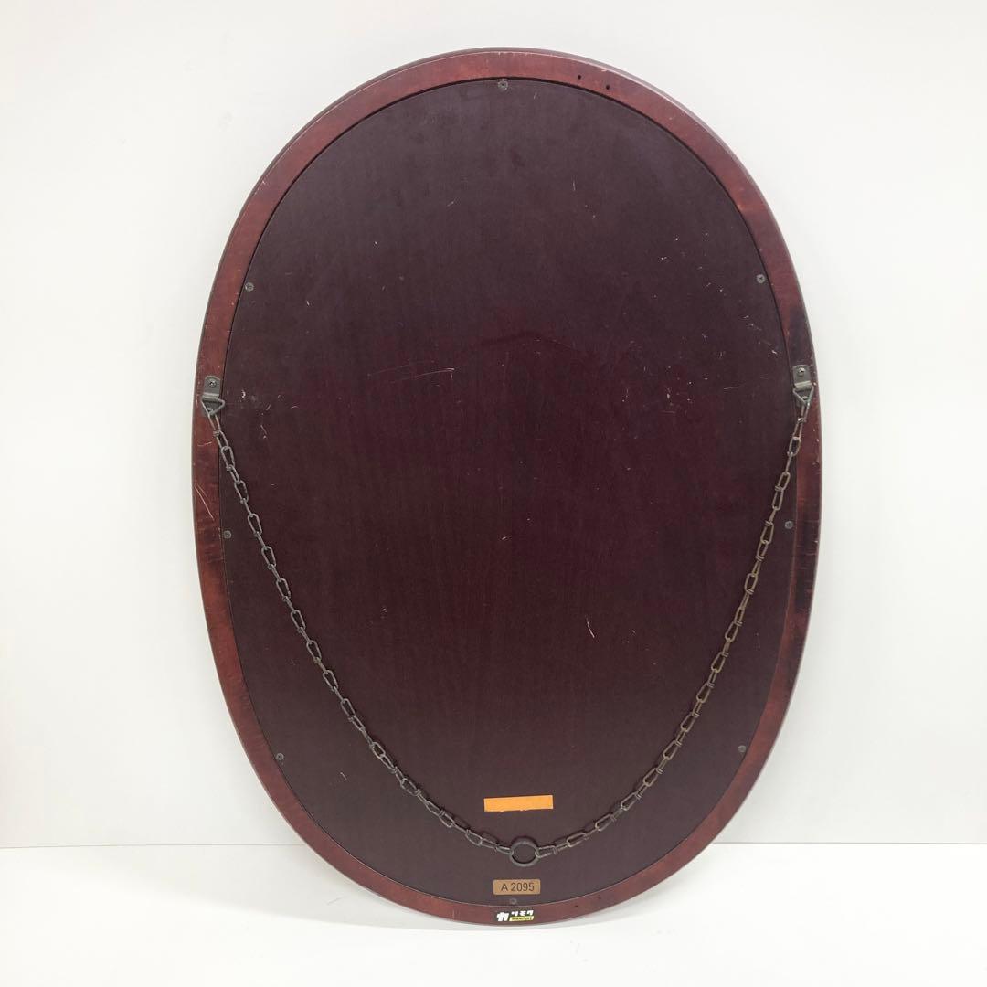 希少 オールドカリモク karimoku オーバル ウォールミラー 壁掛け鏡