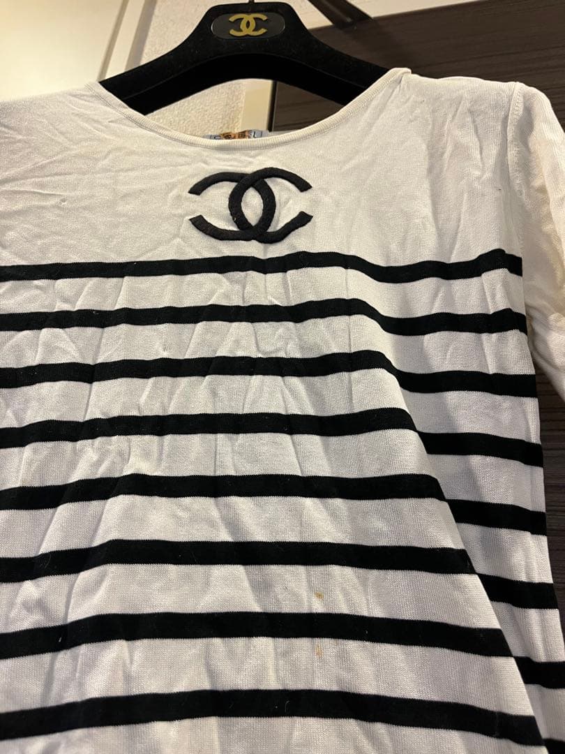正規品　CHANEL ストライプ Tシャツ　サマーニット　ボーダー　ココマーク