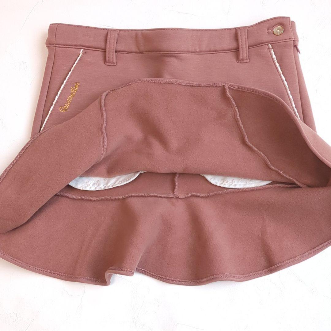 美品 レザレクション ゴルフ ウォームぺプラムスカート パンツ 2点組 裏起毛