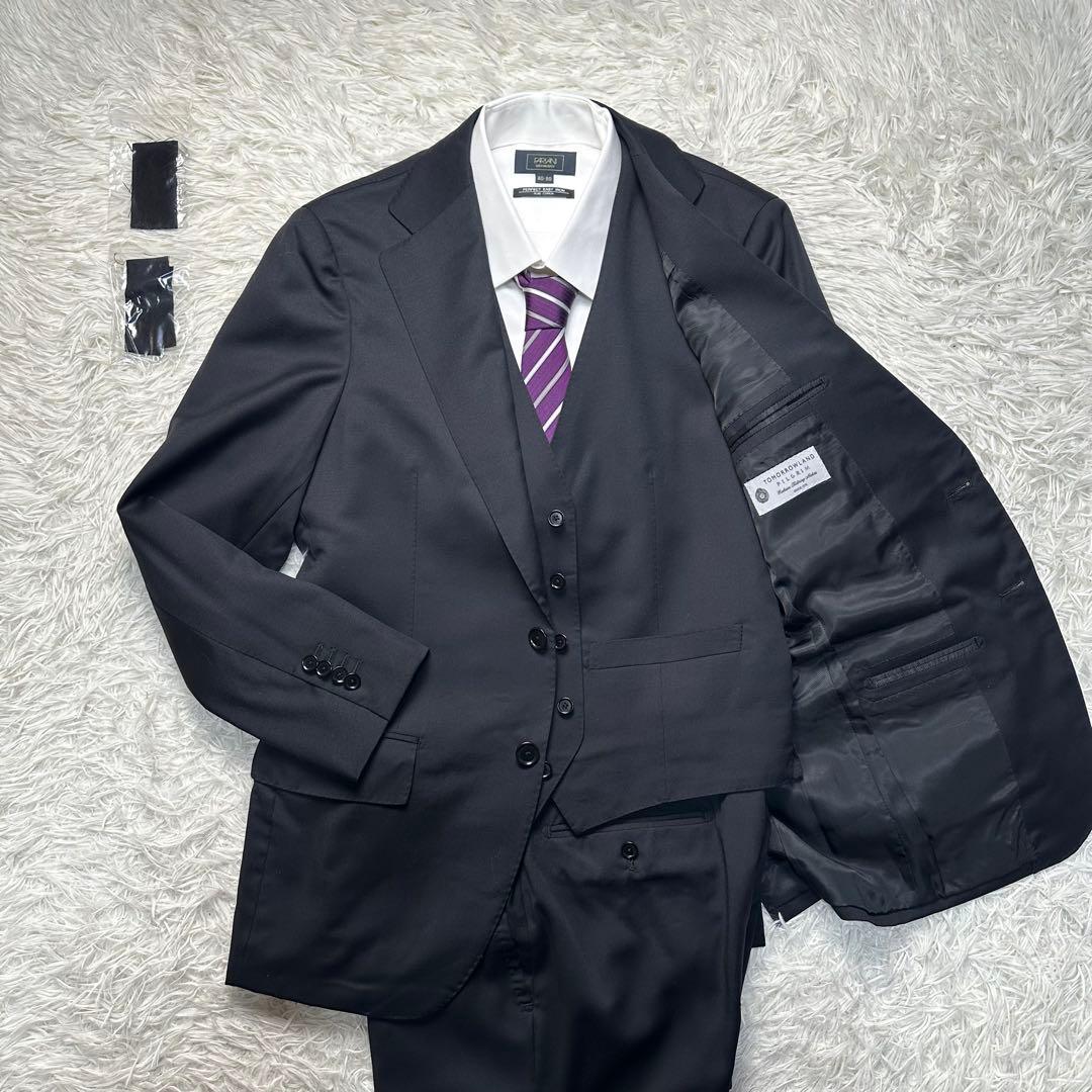 別注 未使用級 トゥモローランド ピルグリム×ゼニア 3ピース 光沢 黒 44