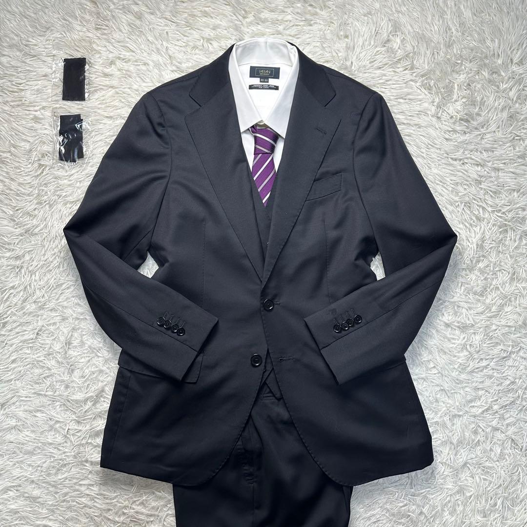 別注 未使用級 トゥモローランド ピルグリム×ゼニア 3ピース 光沢 黒 44