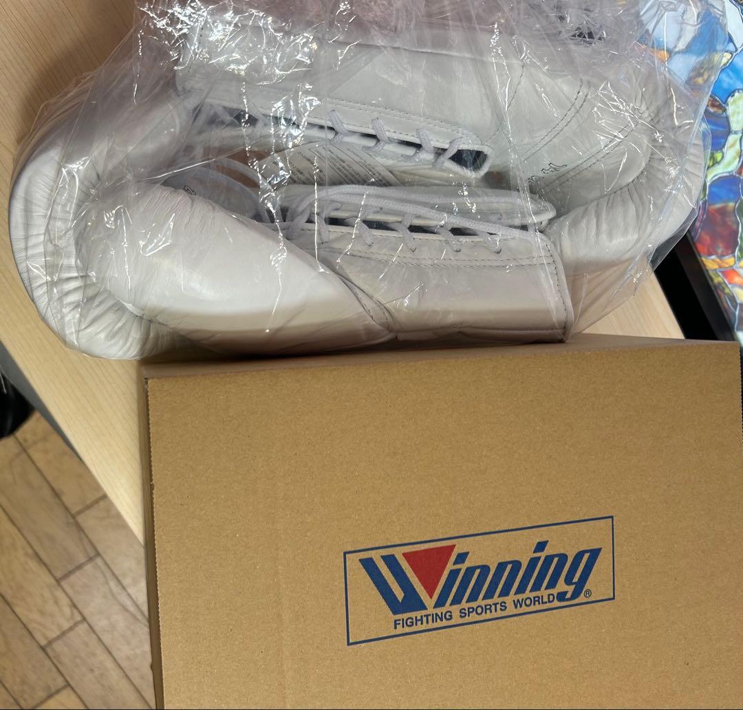 Winning ボクシンググローブ MS-500 14 oz 白　紐式