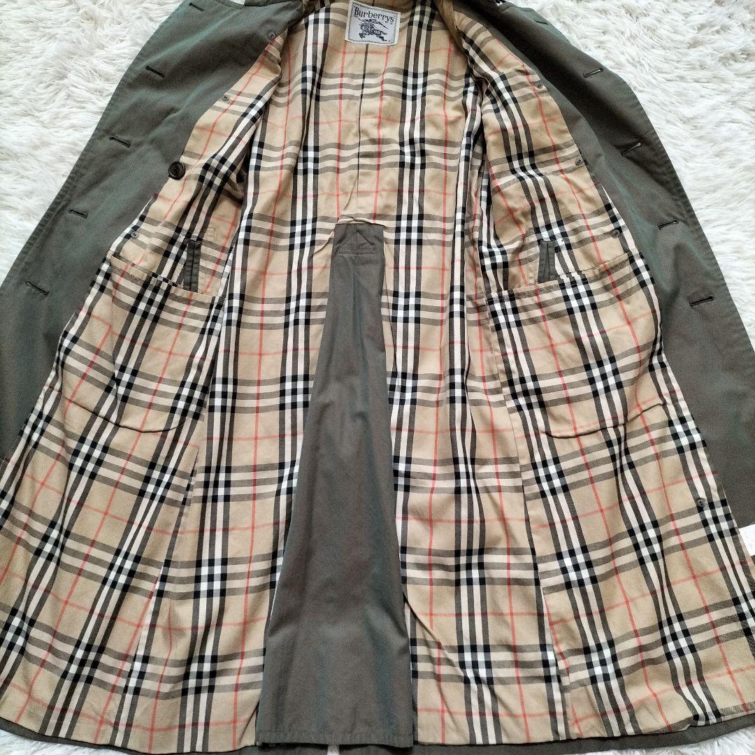 バーバリー トレンチコート ロング丈 ベルト付き 白タグ 玉虫色 S