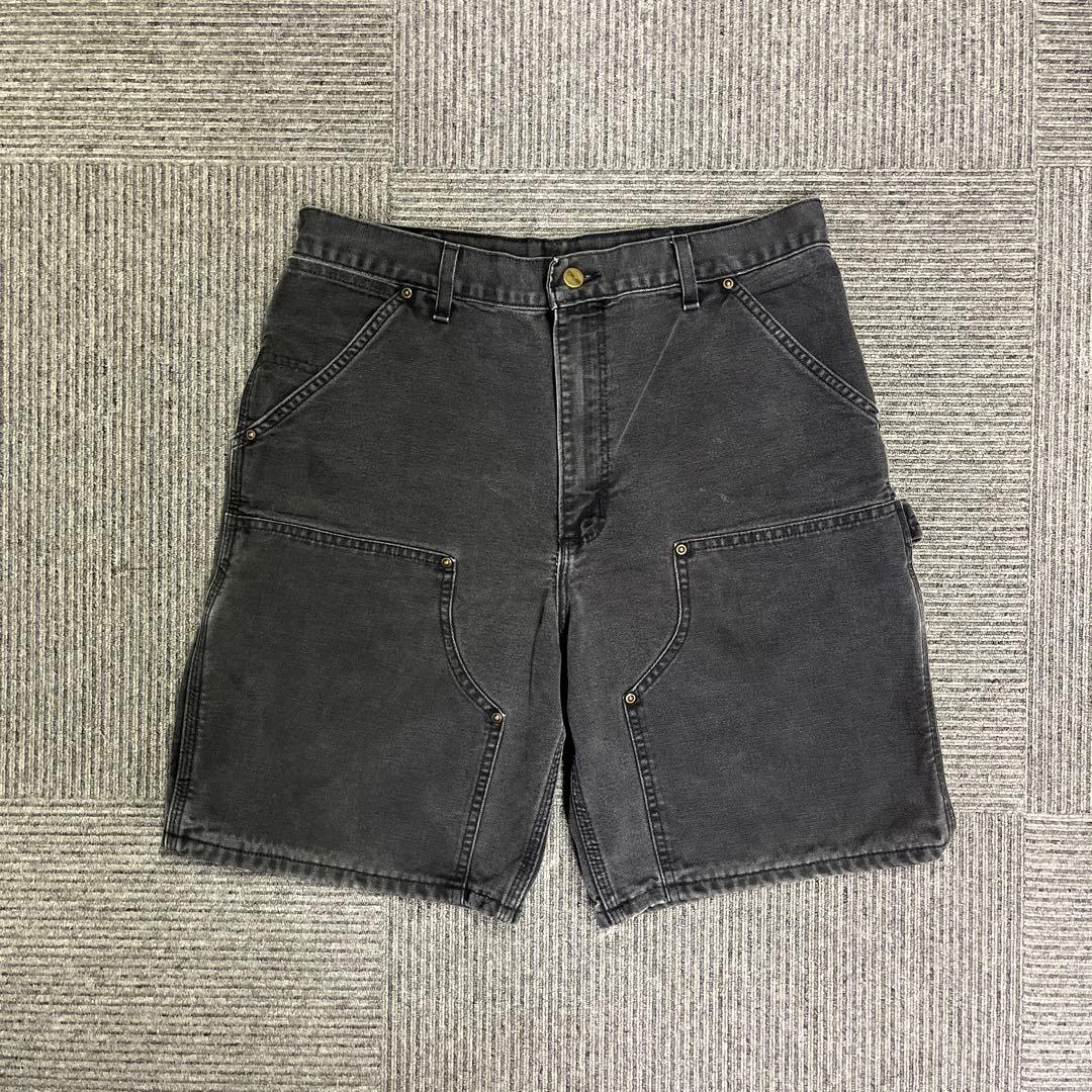 90s carhartt ダブルニーショーツ ブラック サイズ34