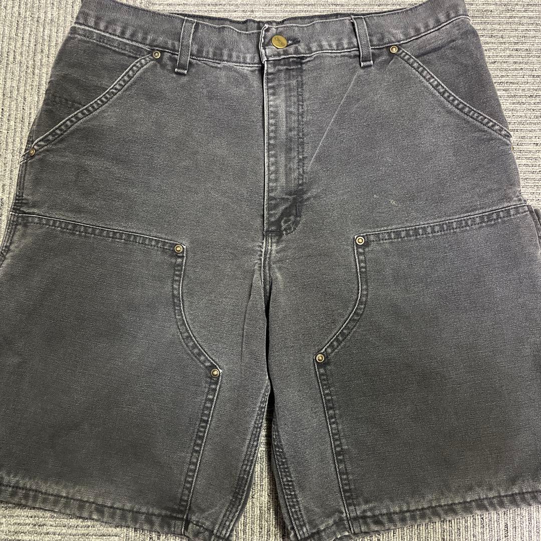 90s carhartt ダブルニーショーツ ブラック サイズ34