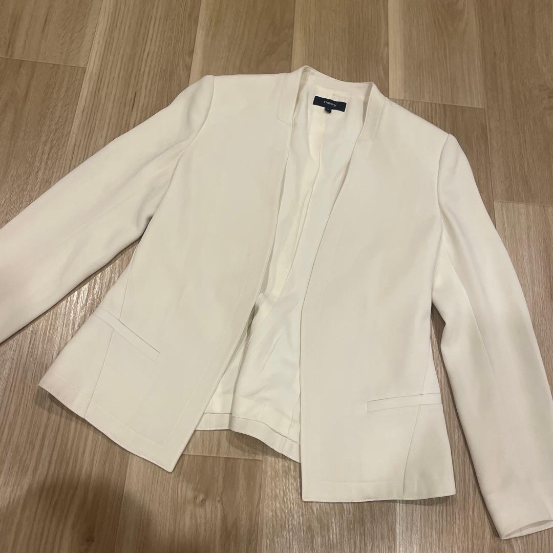 Theory ノーカラージャケット ホワイト