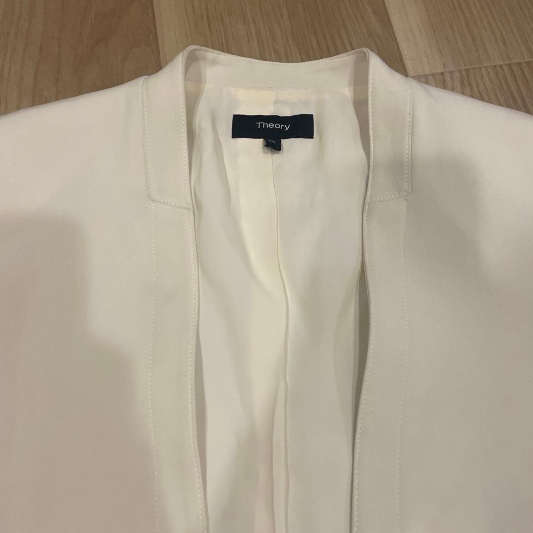 Theory ノーカラージャケット ホワイト