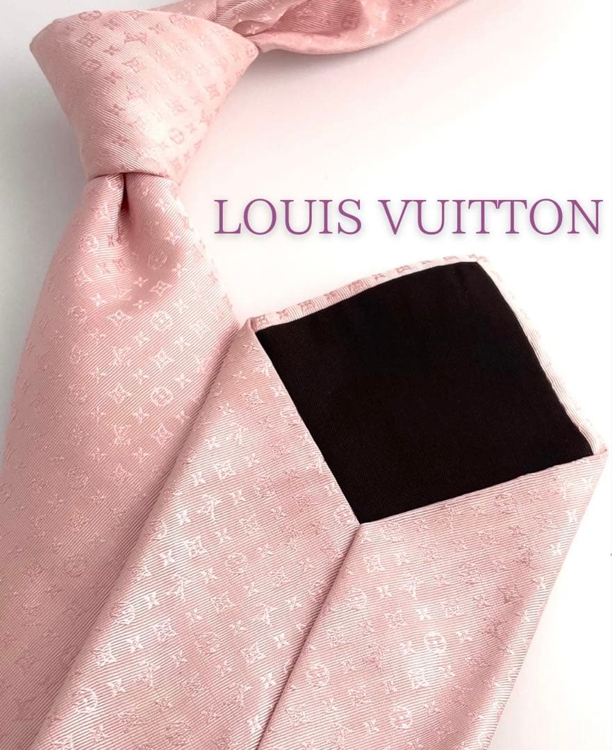 美品 ルイヴィトン ネクタイ ハイブランド モノグラム ピンク 高級