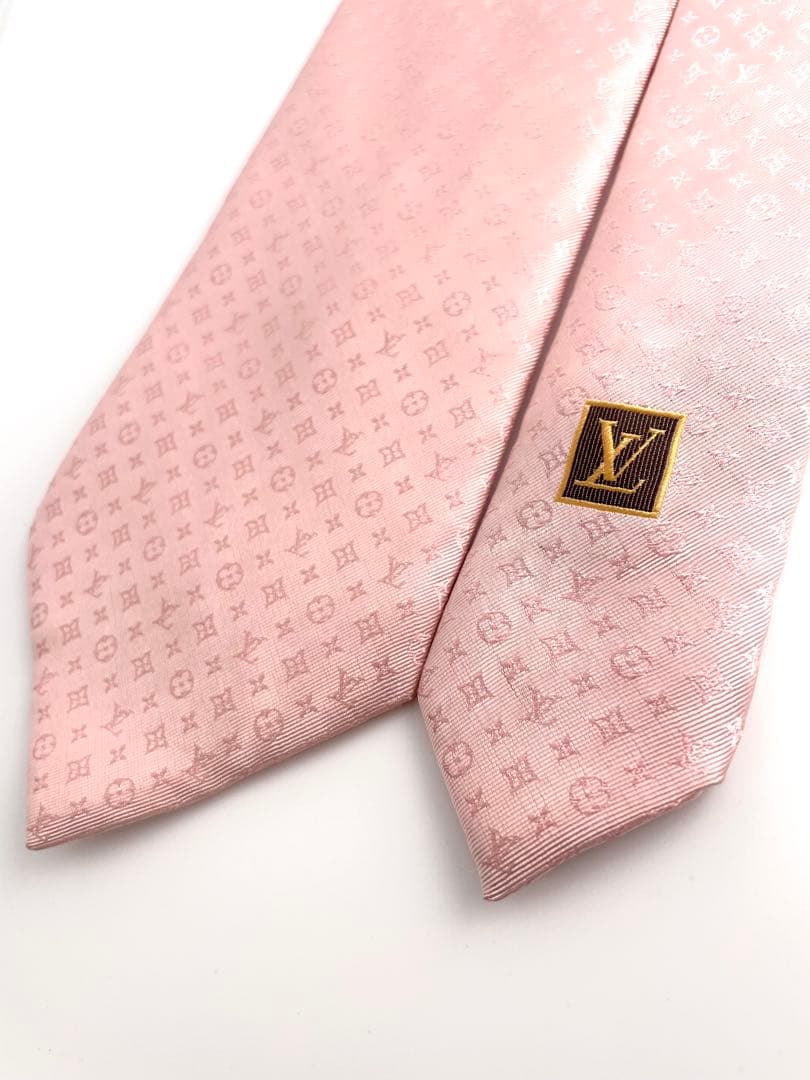 美品 ルイヴィトン ネクタイ ハイブランド モノグラム ピンク 高級