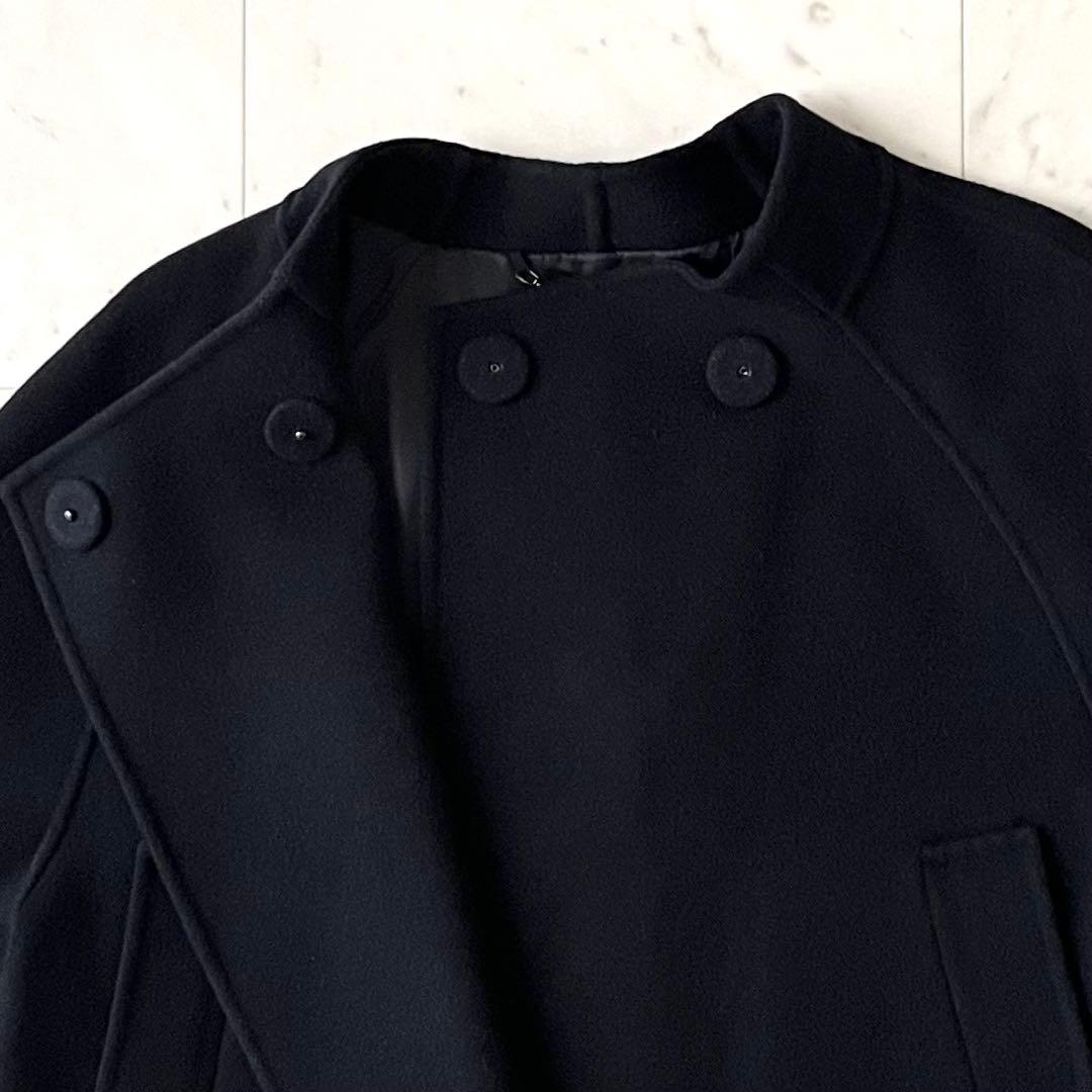 人気♪ADORE アドーア ウールノーカラージャケット 38 ブラック黒 長袖