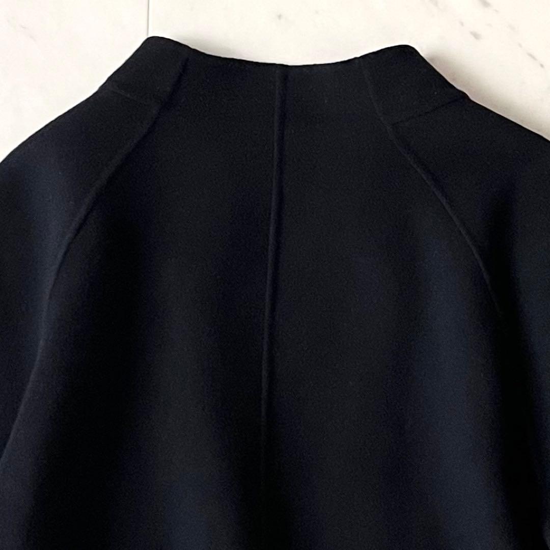 人気♪ADORE アドーア ウールノーカラージャケット 38 ブラック黒 長袖