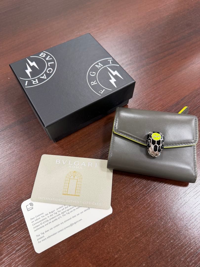 BVLGARI FRGMT 三つ折り財布 グレー