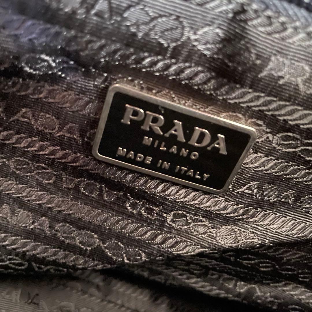美品 PRADA ショルダーバッグ ナイロン ブラック 三角ロゴプレート