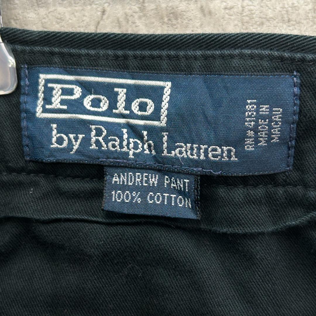 や*じ様 ポロ バイ ラルフローレン　2タック　ポロチノ　チノパン　古着　ブラッ