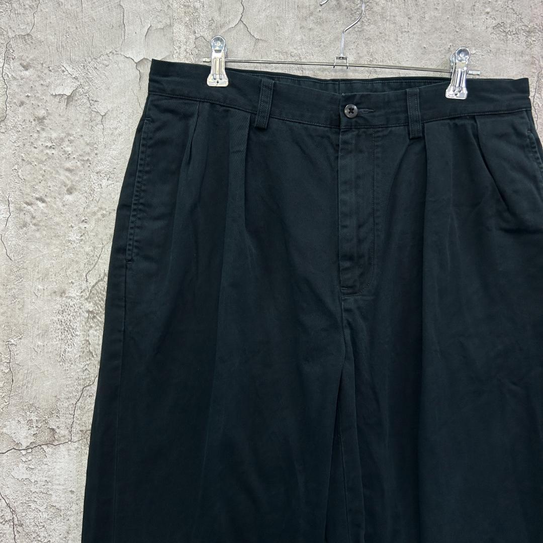 や*じ様 ポロ バイ ラルフローレン　2タック　ポロチノ　チノパン　古着　ブラッ
