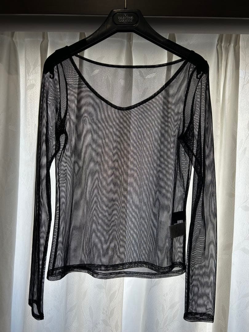 リツコシラハマ❣️シースルー黒長袖メッシュトップス#1size