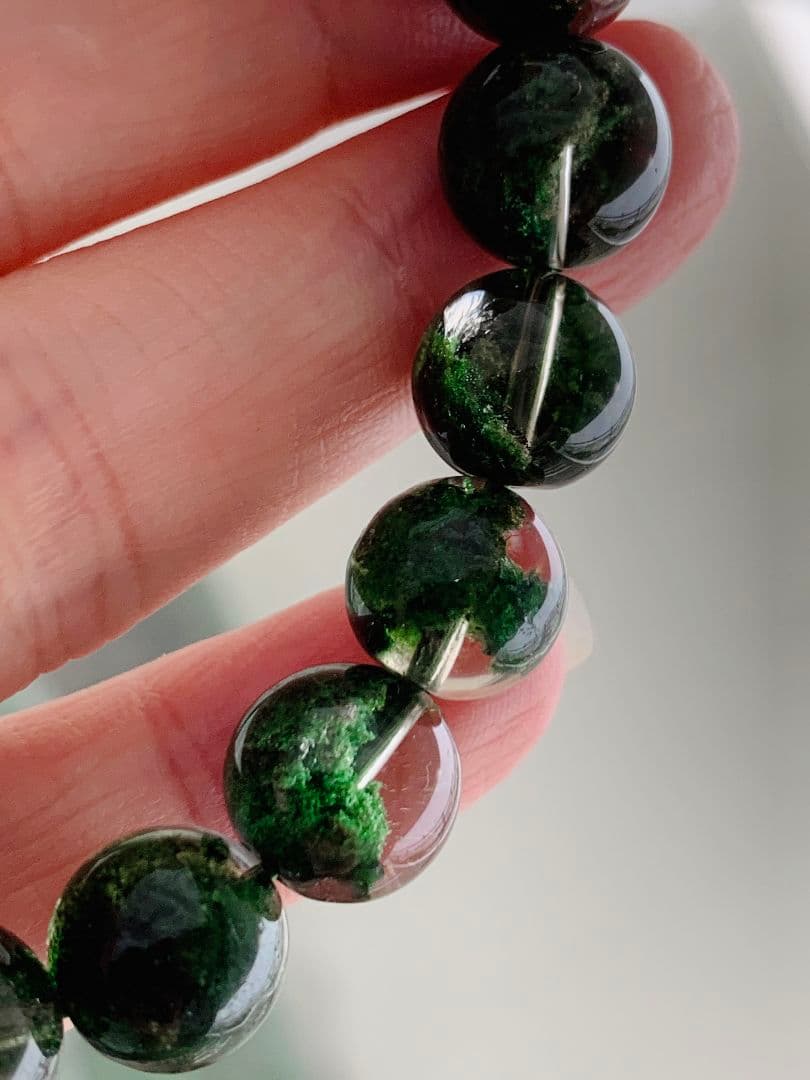 虹◆グリーンガーデンクォーツ 庭園水晶 12ミリ K00690