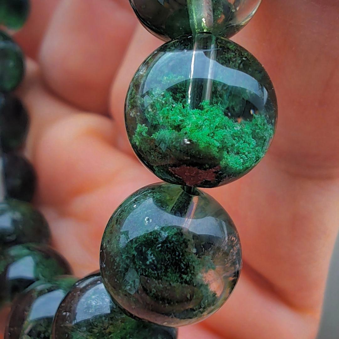 虹◆グリーンガーデンクォーツ 庭園水晶 12ミリ K00690