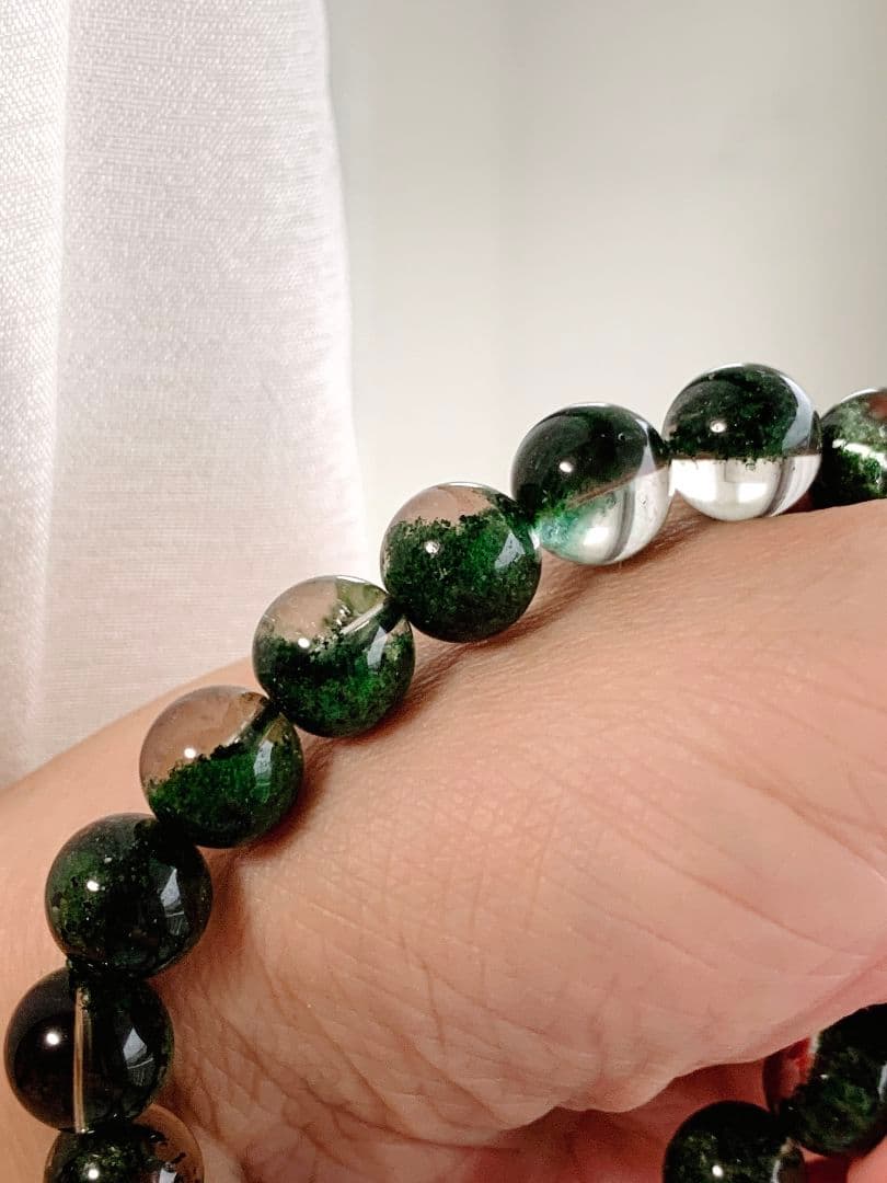 虹◆グリーンガーデンクォーツ 庭園水晶 12ミリ K00690