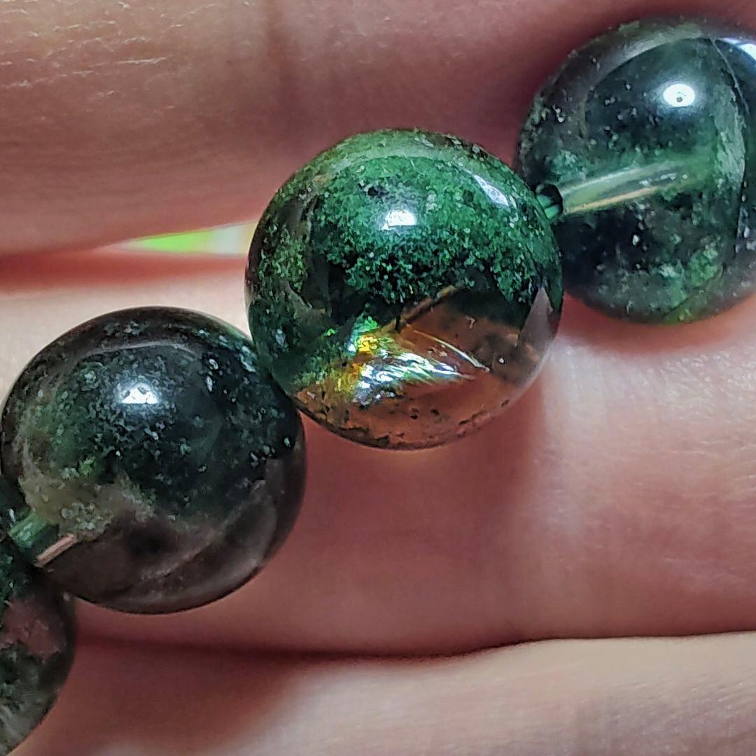 虹◆グリーンガーデンクォーツ 庭園水晶 12ミリ K00690