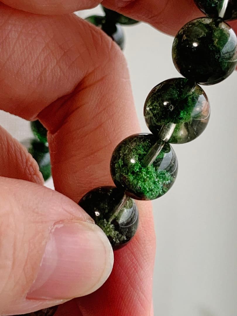 虹◆グリーンガーデンクォーツ 庭園水晶 12ミリ K00690