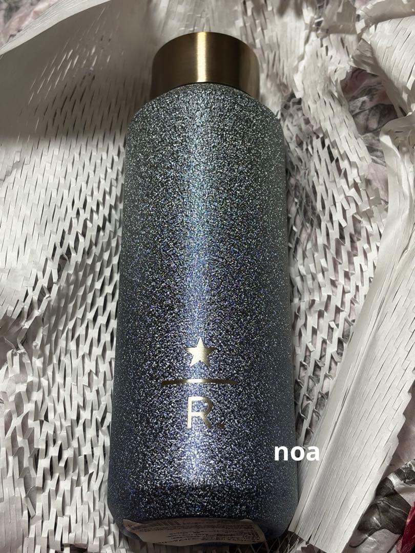 スタバ　リザーブ　ステンレスボトル　グリッター　ライトブルー　473ml