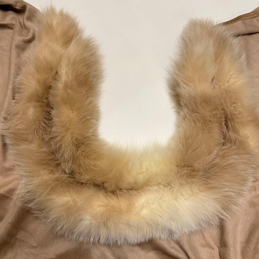 【美品】DELBA イタリア製 リアルファー ポンチョコート ケープコート 上質