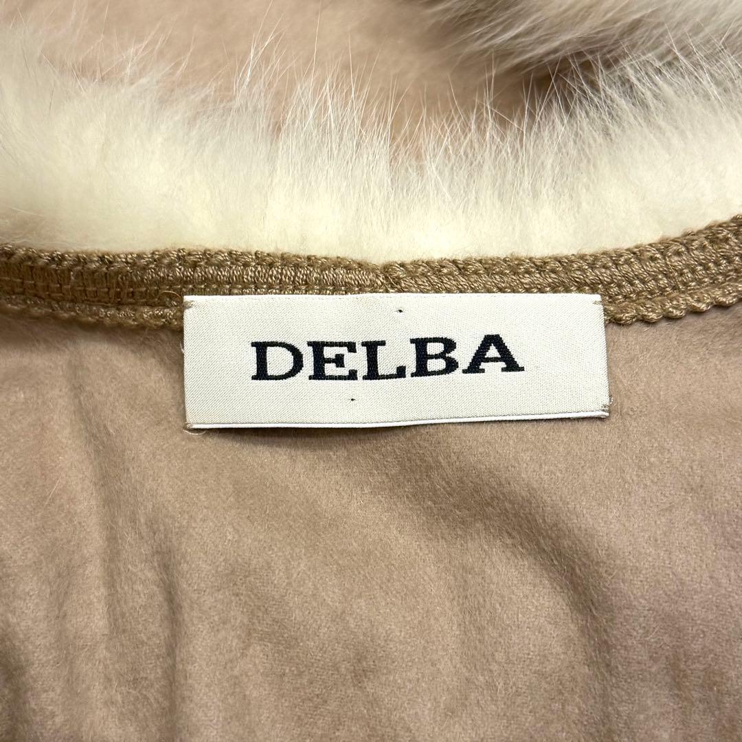 【美品】DELBA イタリア製 リアルファー ポンチョコート ケープコート 上質