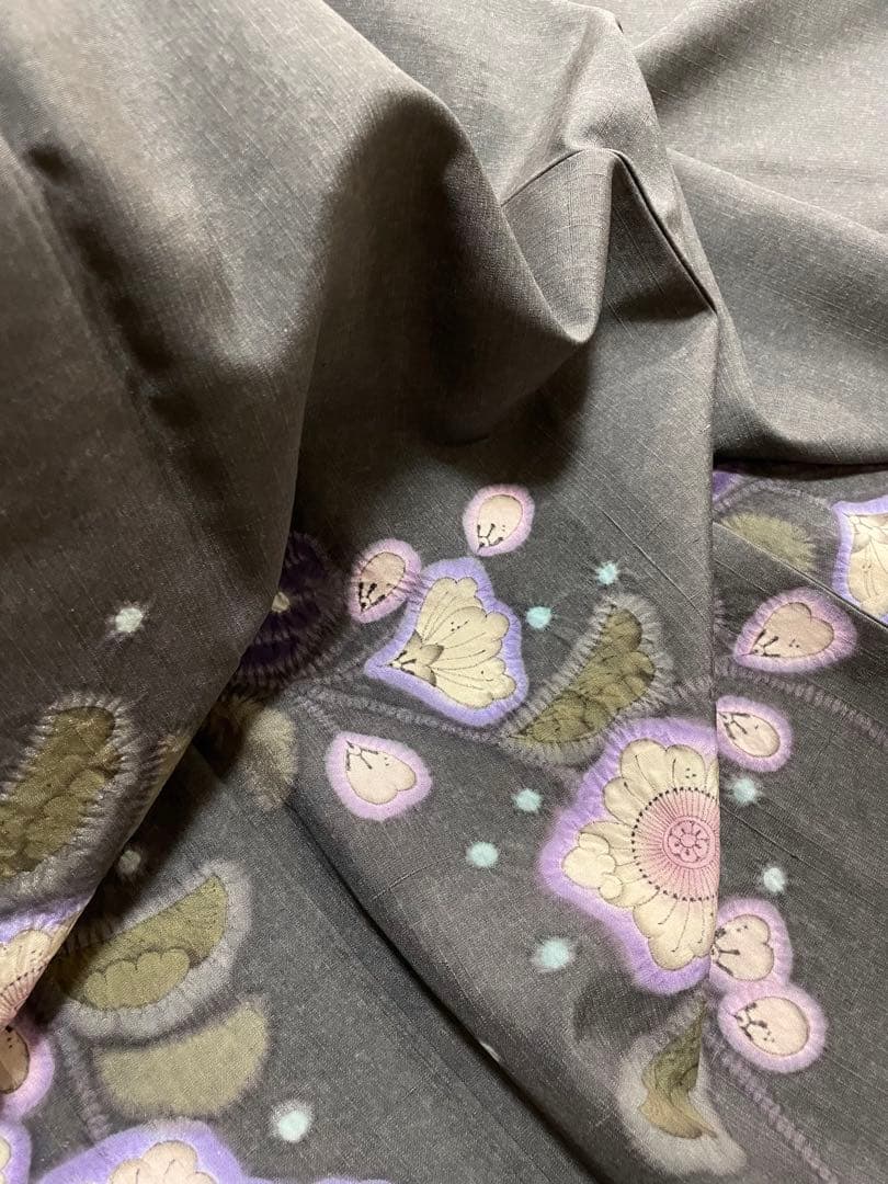 久保田一竹 大変珍しい真綿紬地 幻の辻が花 紋なし