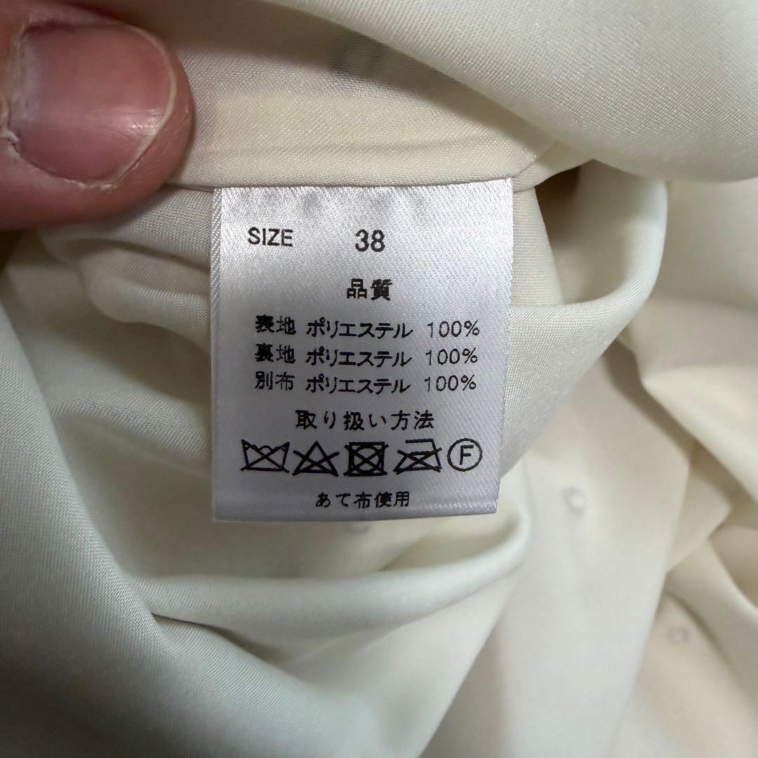 近年極美品　バーニーズニューヨーク　マキシ丈ワンピース　ボウタイ　ドット　総柄