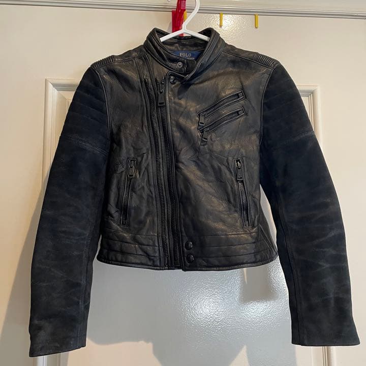 【最終出品】★ポロラルフローレン★本革ライダースジャケット140