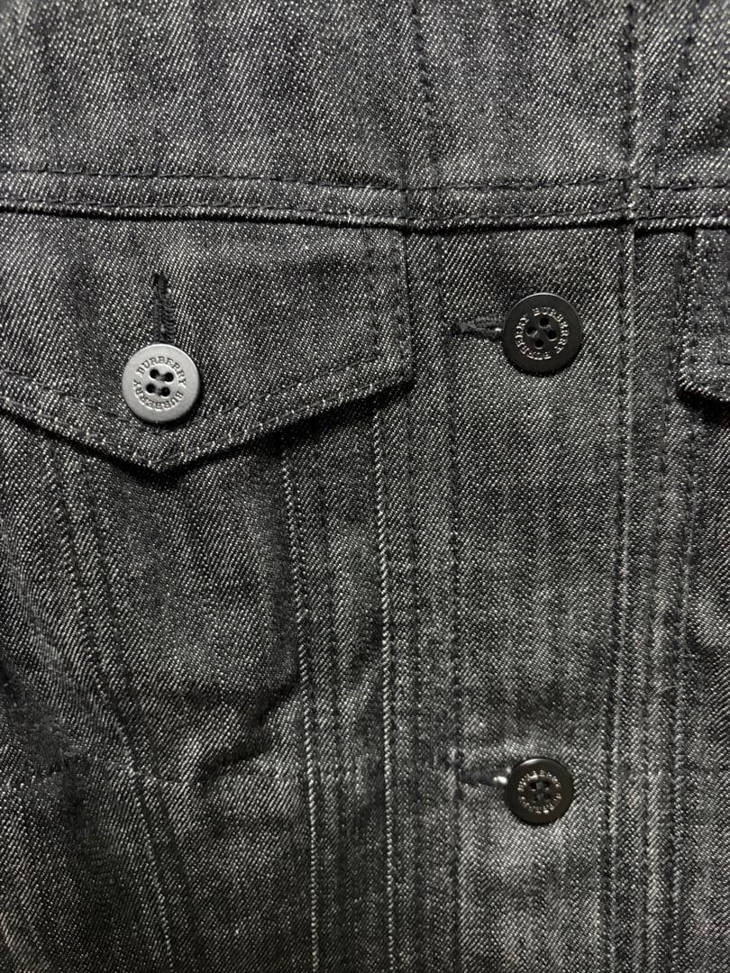 バーバリー ノバチェック付 ブラックデニム Gジャン 40