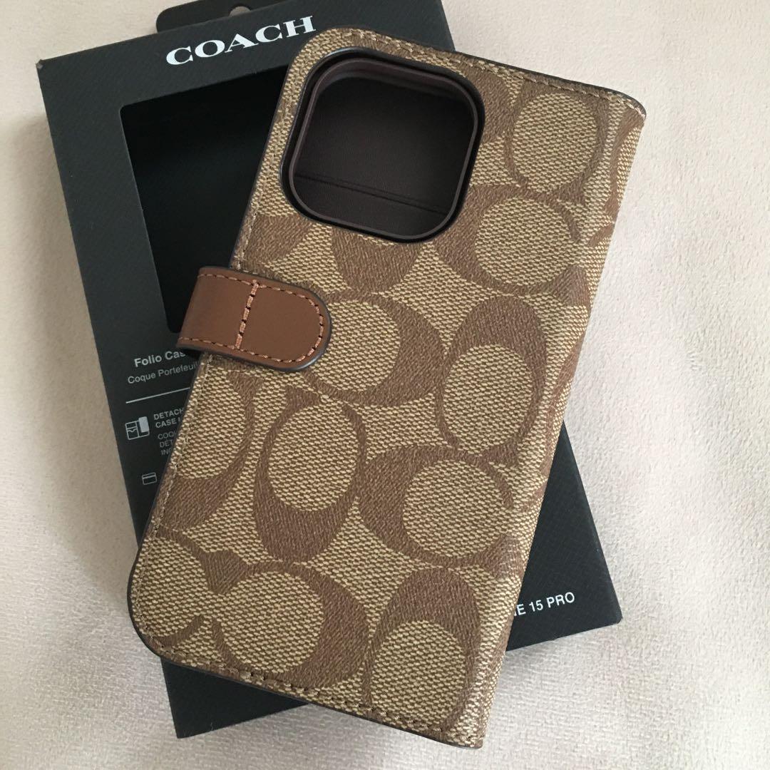 新品　COACH コーチ レザー iPhone 15Pro ケース　手帳