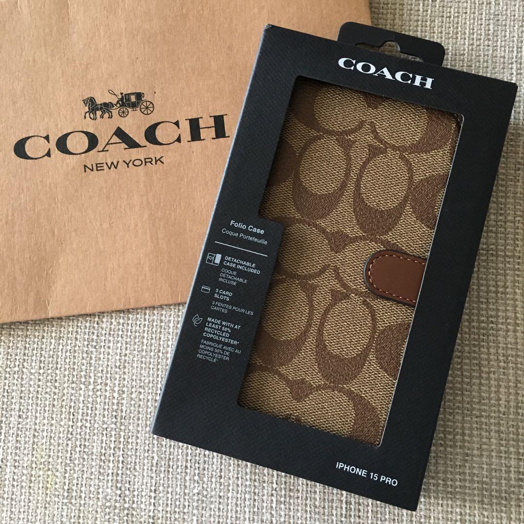 新品　COACH コーチ レザー iPhone 15Pro ケース　手帳