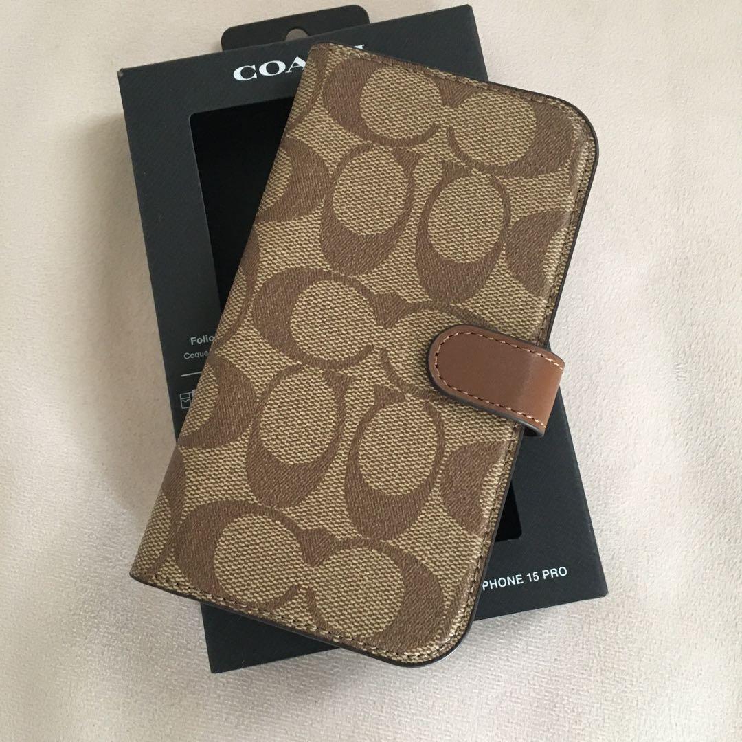 新品　COACH コーチ レザー iPhone 15Pro ケース　手帳