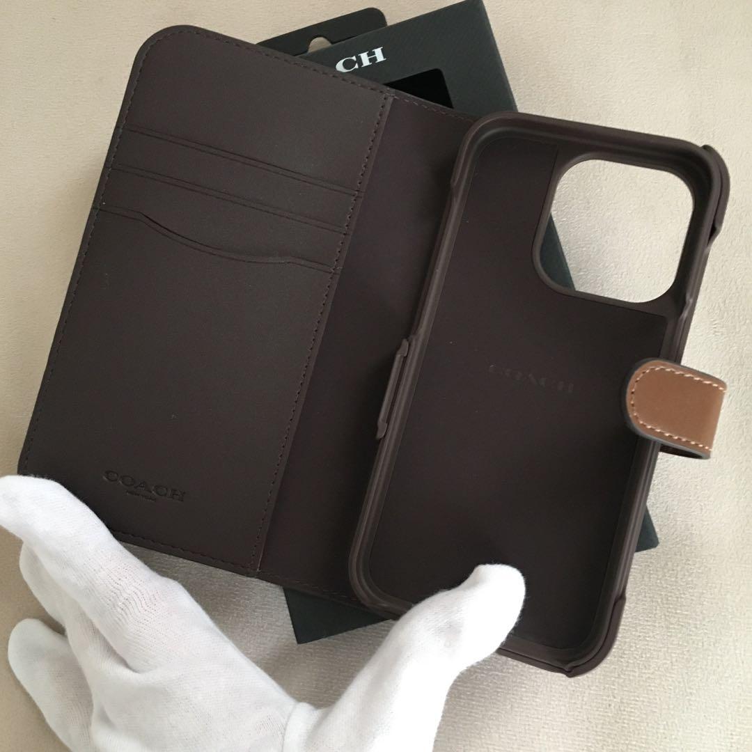 新品　COACH コーチ レザー iPhone 15Pro ケース　手帳