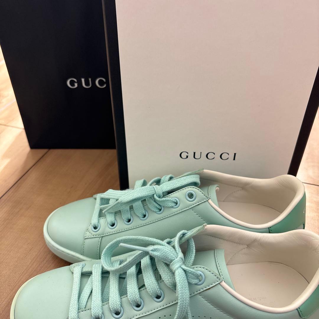 リGUCCI ミントグリーン スニーカー　新品　24センチ