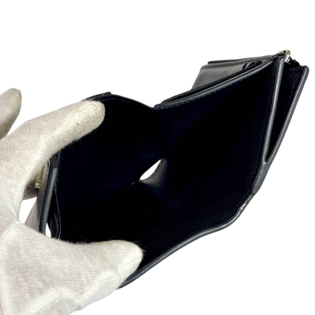 美品 ルイヴィトン マイロックミー 三つ折り財布 ブラック レザー LVロゴ