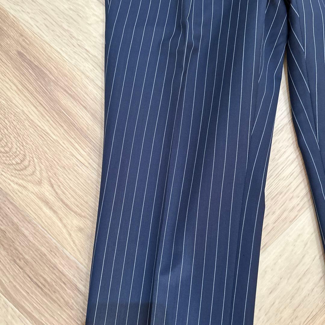 CARUSO カルーゾ　ウールモヘアストライプ　スーツ　ブルー　48サイズ