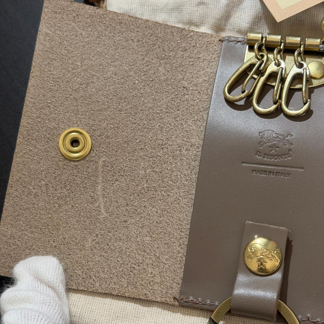 【新品未使用】イルビゾンテ キーケース グレー　ショッパーセット