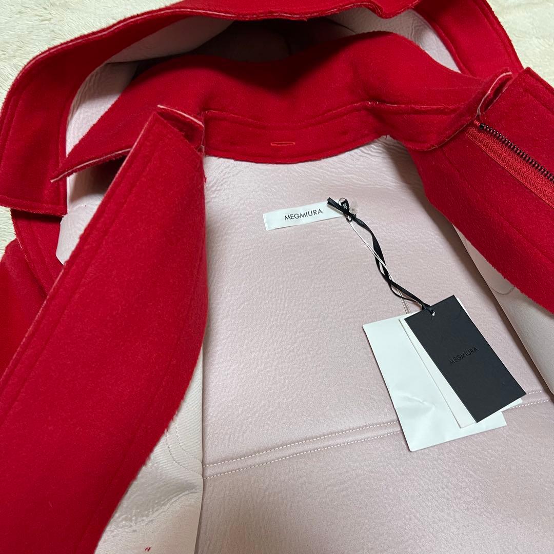 ●未使用タグ付き●MEGMIURA・メグミウラ●ダッフルコート●赤色・36サイズ