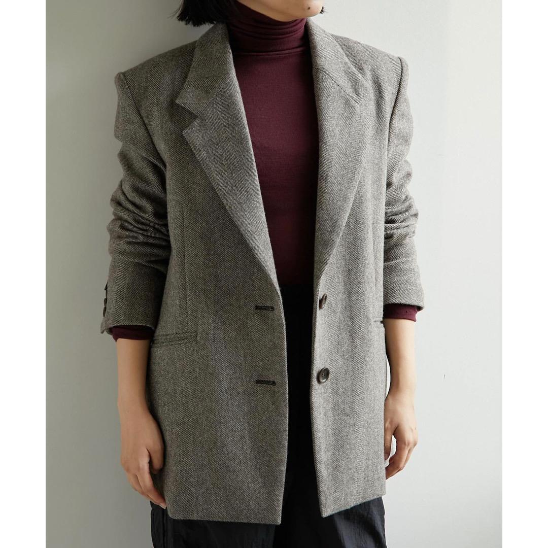 Whim Gazette 長谷川京子さんコラボ ヘリンボーンテーラードジャケット