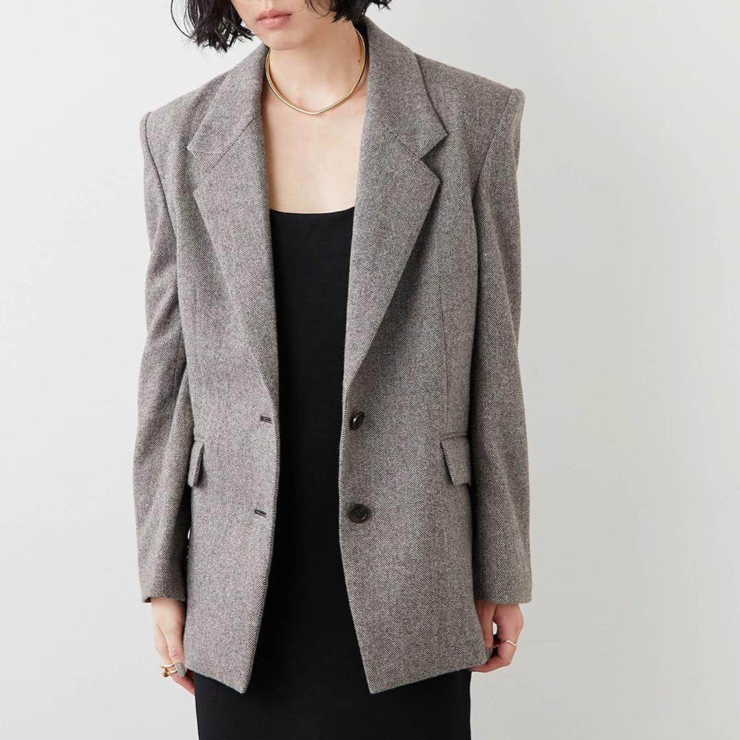 Whim Gazette 長谷川京子さんコラボ ヘリンボーンテーラードジャケット