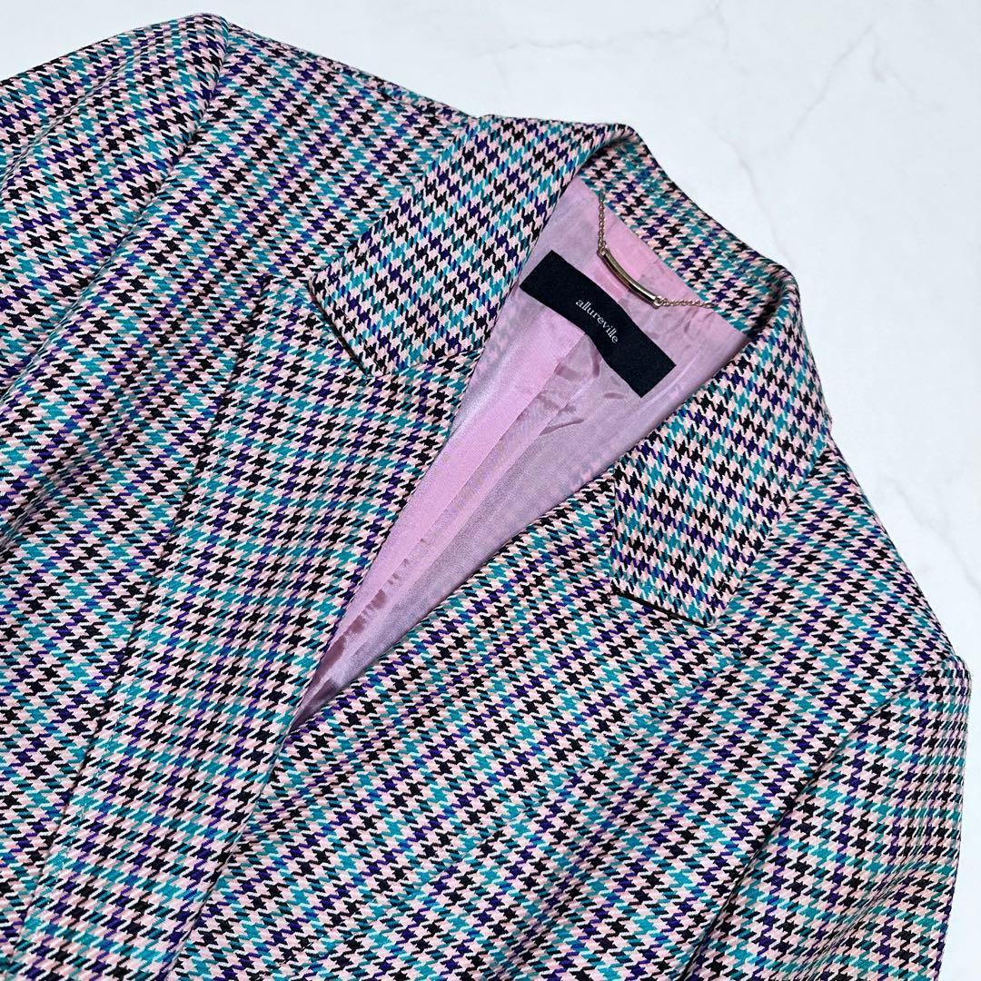 完売品✨アルアバイル リオペルカラーチェックダブルジャケット 現行品 ピンク 2