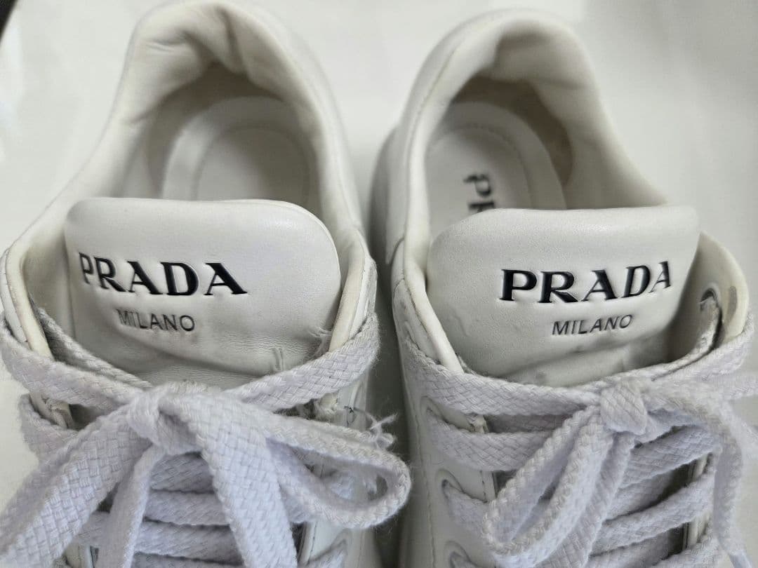 PRADA プラダ MILANO レザースニーカー ホワイト 35