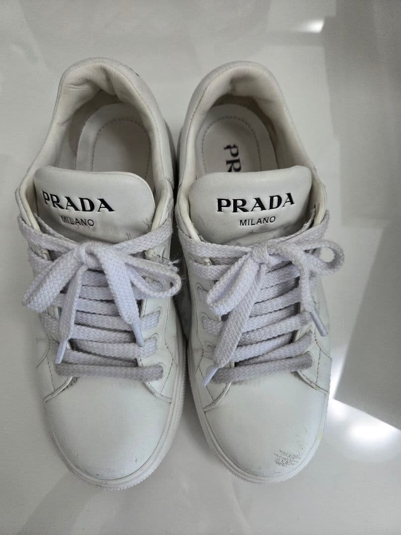 PRADA プラダ MILANO レザースニーカー ホワイト 35