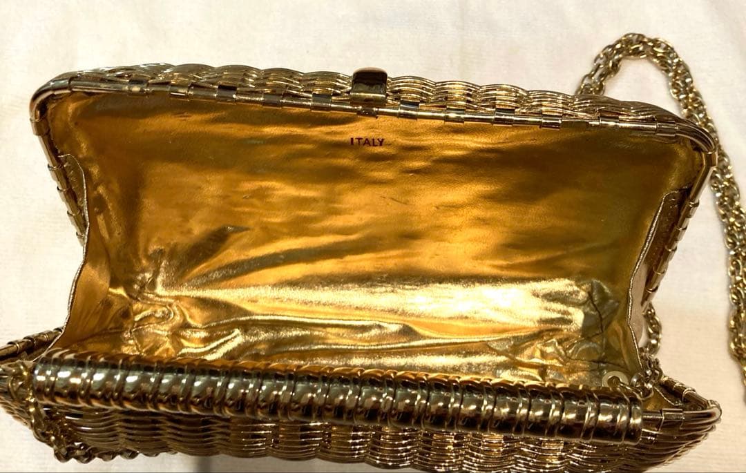 Rodo メタル　かごバック　2way ゴールド　クラッチバッグ　ヴィンテージ