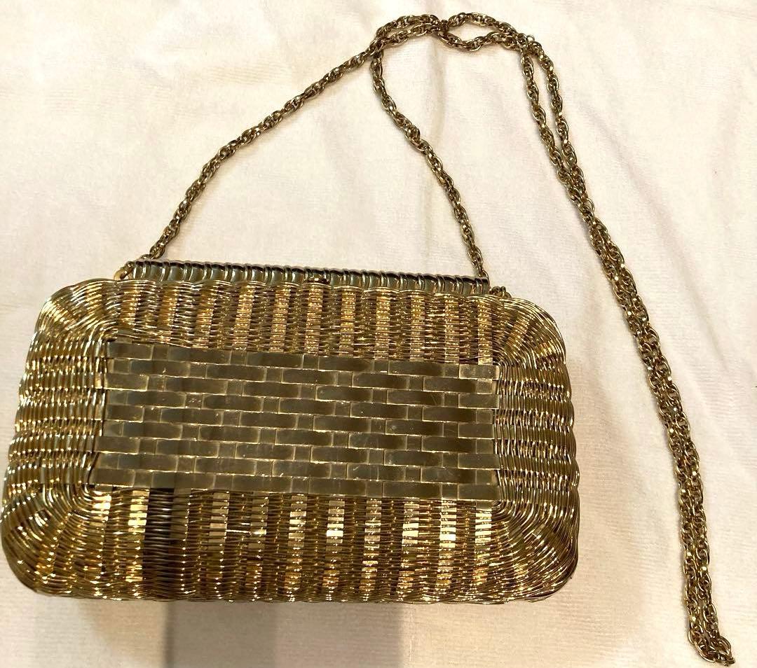 Rodo メタル　かごバック　2way ゴールド　クラッチバッグ　ヴィンテージ