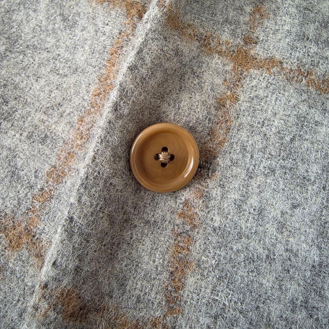 【アルパカ85%!!!】ビームスエフ テーラードジャケット チェック グレー系