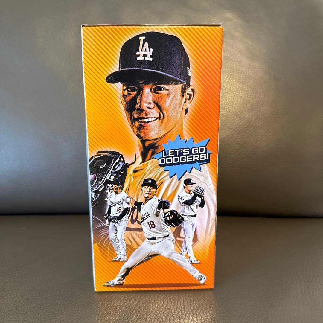 ドジャーズ山本由伸ボブルヘッド(缶バッジ＆ゴムリストバンド付き)7/2LA